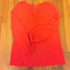 Barely used/worn TORY BURCH orange silk top! 😍