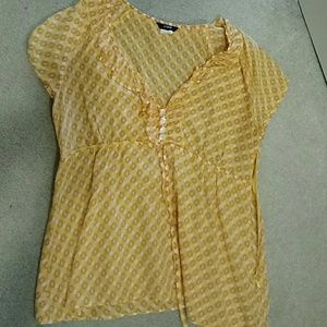 J Crew yellow orange blouse sz 8