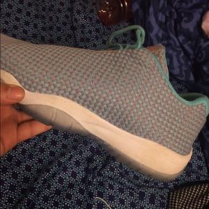 Blue and grey Jordan futures, open for trades