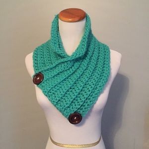 Crochet alpaca scarf.