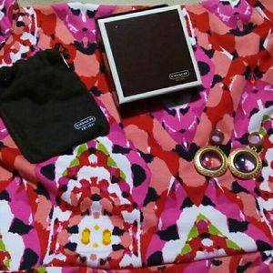 Coach pink earrings