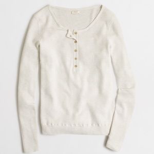 J Crew Ribbed Henley Sweater