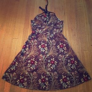 Silk halter dress, handmade