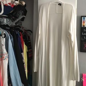 Long white cardigan