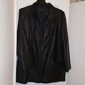 Black leather jacket plus size