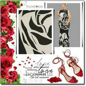 Rose Print Mermaid Maxi Dress