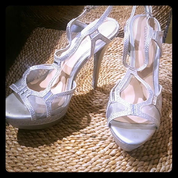 Silver Gianni Binni Platform Sandals - Picture 1 of 4