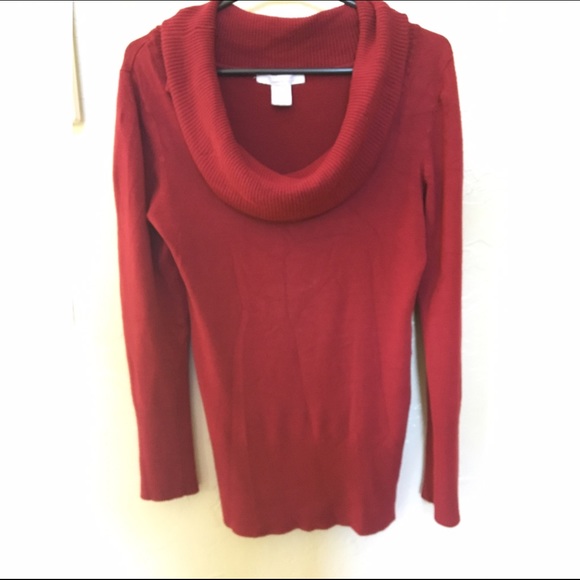 Sweaters - Red Cowl Neck Sweater