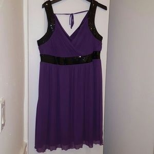 Lane Bryant purple dress with black sequins