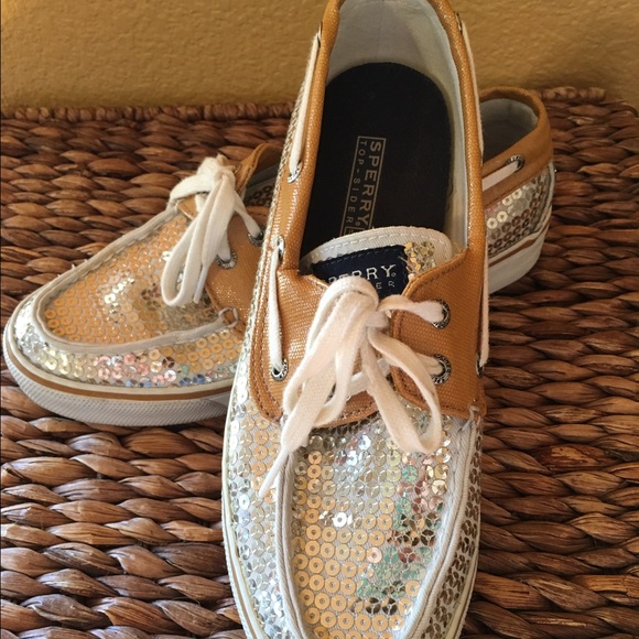 Sperry Gold Sparkly Shoes
