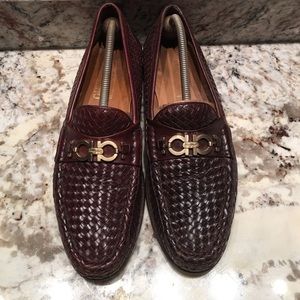 Feragamos woven leather