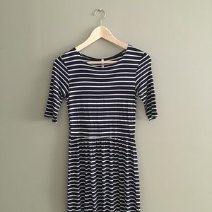 Navy Striped Maxi Dress