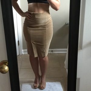 Bebe pencil skirt, tan corduroy, size 0