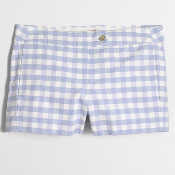 J CREW GINGHAM STRETCH SHORT
