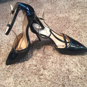 Black patent pumps