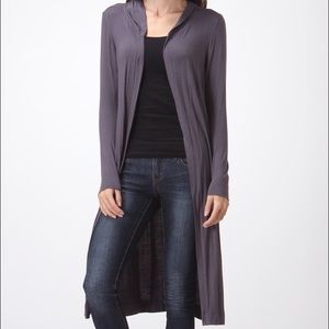 *LAST ONE* Gray Hooded Open Duster Sweater - M