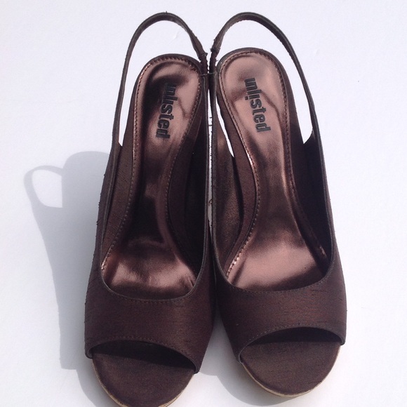 Unlisted Chocolate Brown Peep Toe - Picture 1 of 4