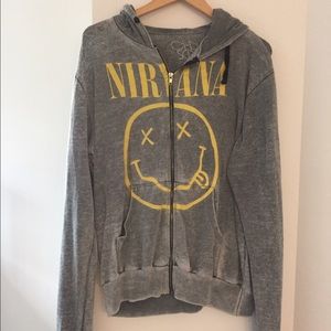 Nirvana comfy heather grey hoodie