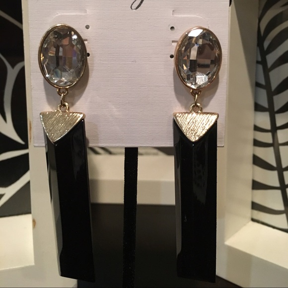 Black Earrings with gold accents