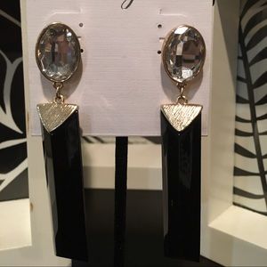 Black Earrings with gold accents