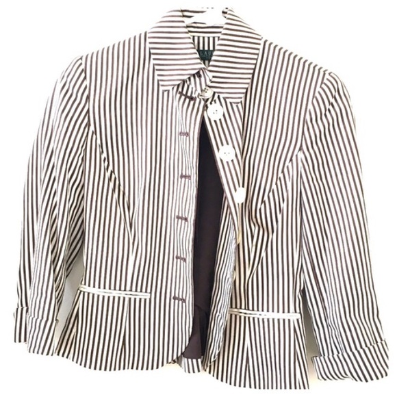 Ralph Lauren Pinstripe peplum blazer