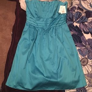 Malibu colored bridesmaid dress