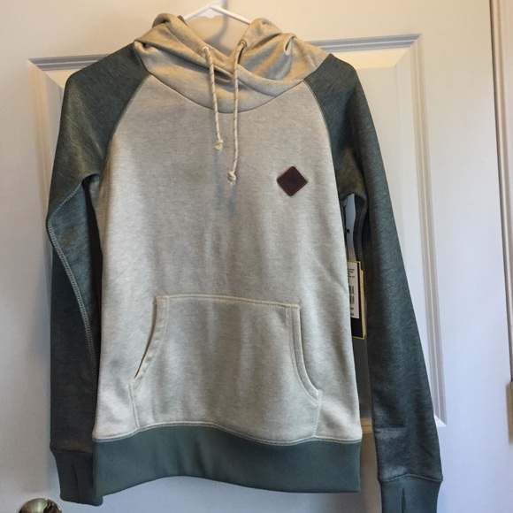 Burton tan and green hoodie