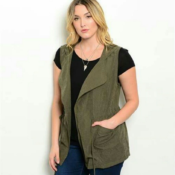 Last one!! Olive Vest with Hood