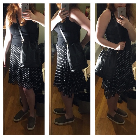 Leather Crossbody Bucket Bag - Picture 8 of 8