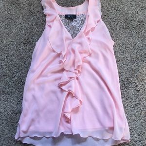 Pink lace insert top