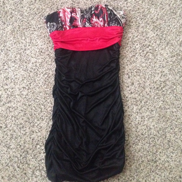 Strapless mini dress