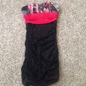 Strapless mini dress