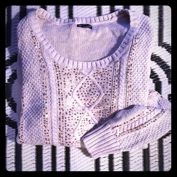 GAP Outlet sequined cable-knit sweater
