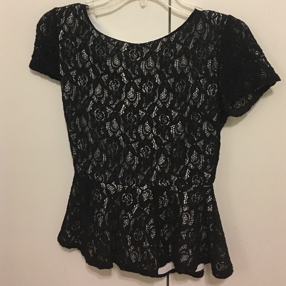 Lace peplum top