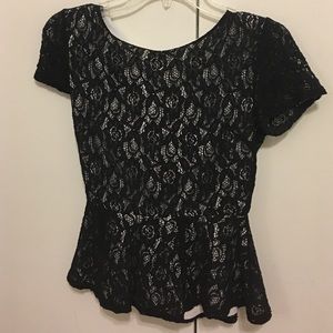 Lace peplum top