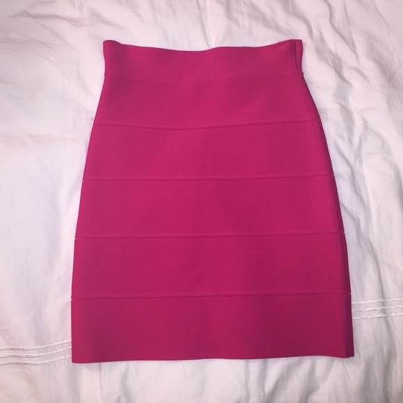NEW hot pink BCBG MAXAZRIA bandage pencil skirt