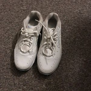 White and Blue Nike Gym Shoes