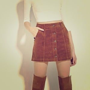 Corduroy button down skirt