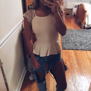 Ivory Peplum Top