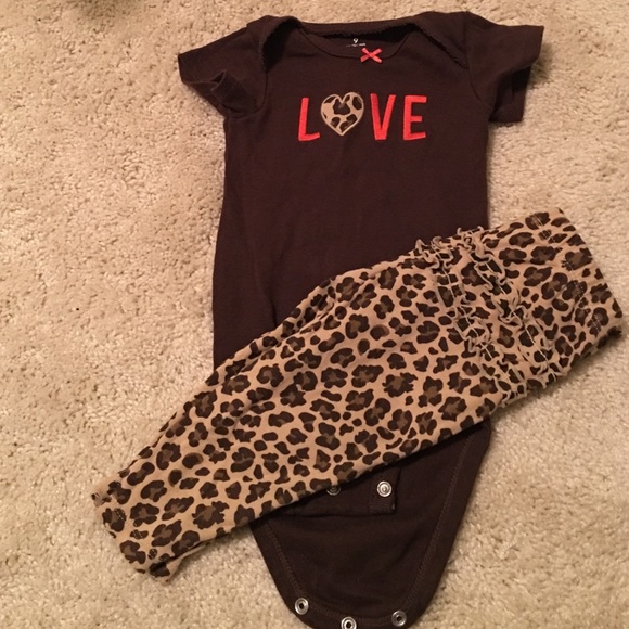 Animal Print onesie with matching bottoms