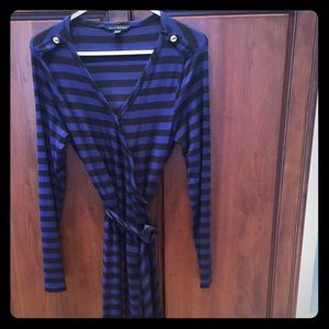 Banana Republic Blue and Black Wrap Dress