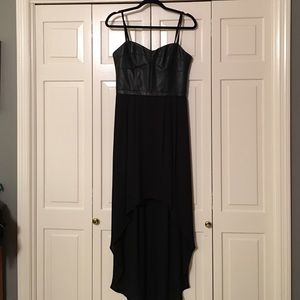BCBGMaxazaria black leather boustierre dress