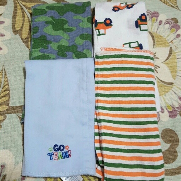 Set of 4 boy burp/diaper cloths