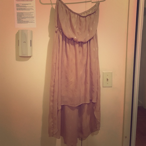Strapless hi low dress