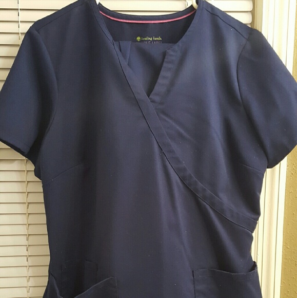 Navy blue scrub shirt and pants