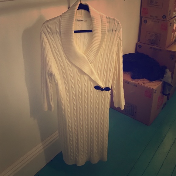 Calvin Klein Cable Knit Sweater Dress sz XL