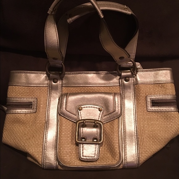 Coach straw tote.