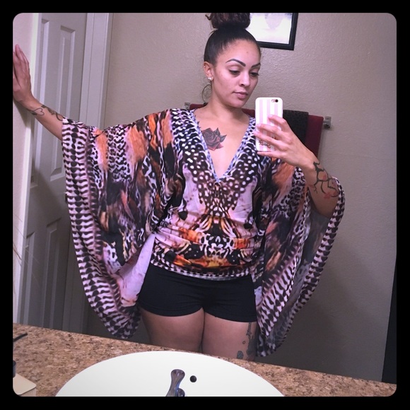Printed Kimono Style T-Shirt