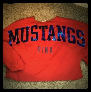 VS PINK SMU Mustangs Oversized college shirt