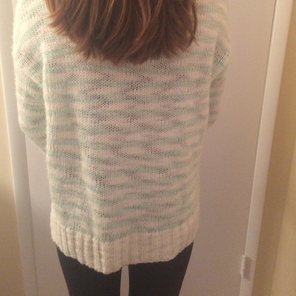 Mint and White striped sweater - Picture 2 of 2